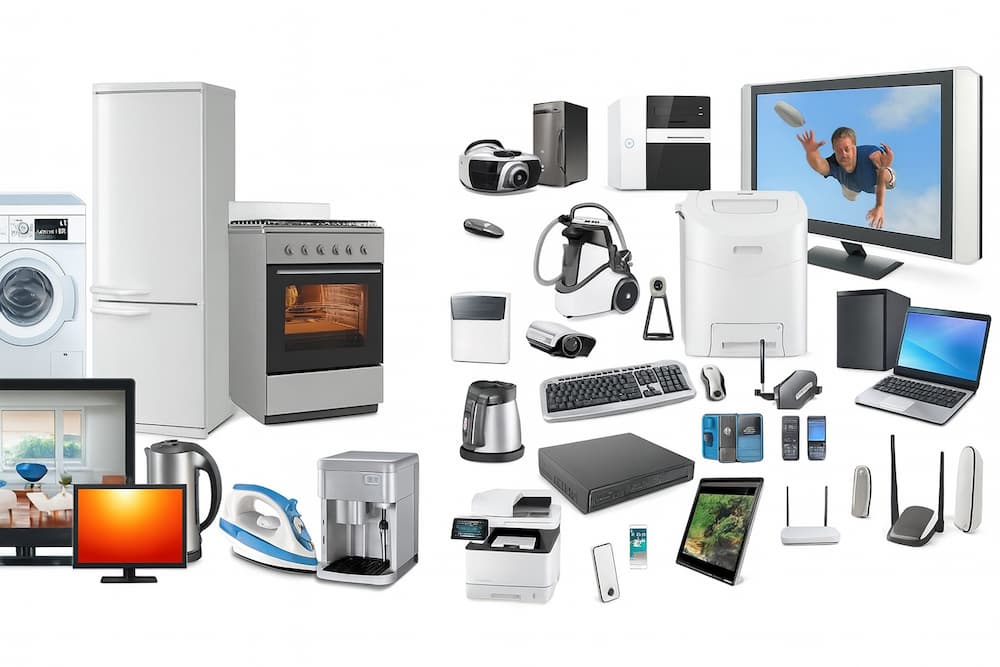 Schemat stanowiska pracy z monitorami i urządzeniami technicznymi